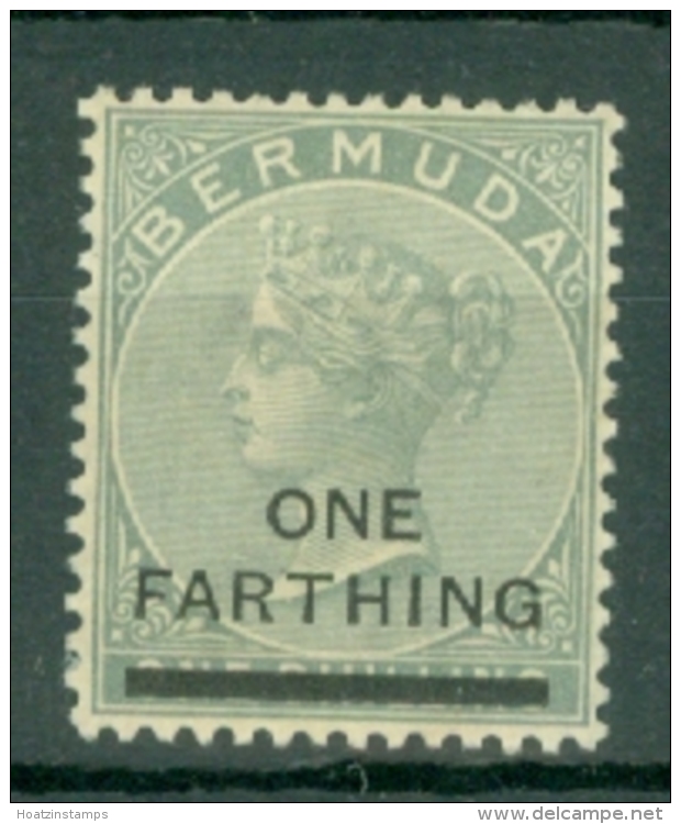 Bermuda: 1901   QV - Surcharge    SG30    &frac14;d On 1/-  Dull Grey       MH - Bermuda