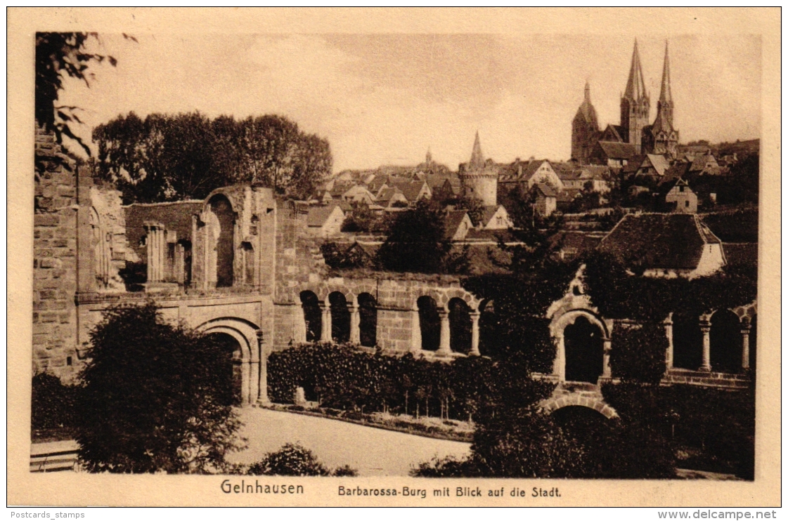 Gelnhausen, Barbarossa-Burg Mit Blick Auf Die Stadt, Hexenturm U. Marienkirche, 1917 Nach München Versandt - Gelnhausen