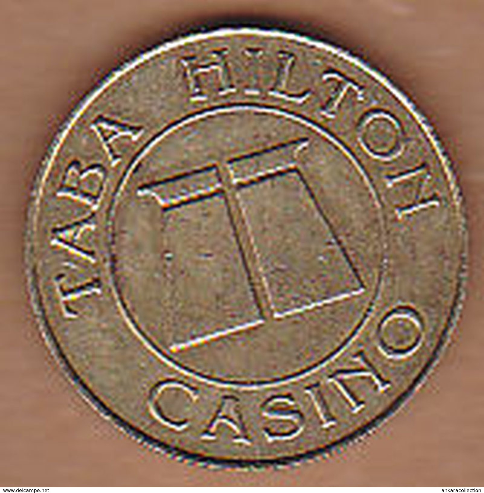 AC -  TABA HILTON CASINO BRASS TOKEN JETON - Notgeld