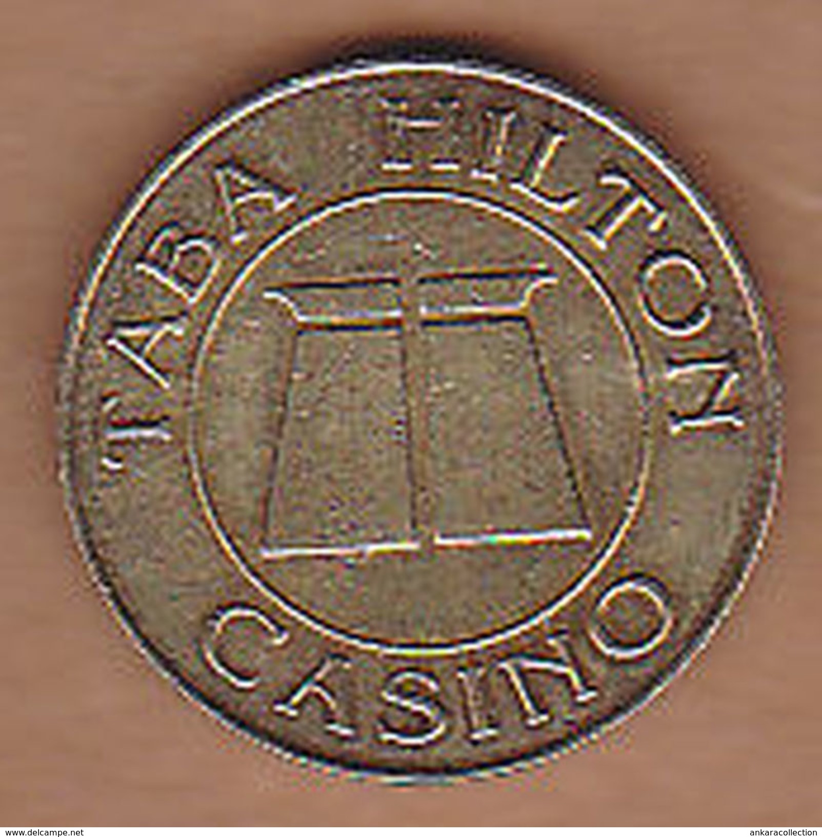 AC -  TABA HILTON CASINO BRASS TOKEN JETON - Monetary/Of Necessity