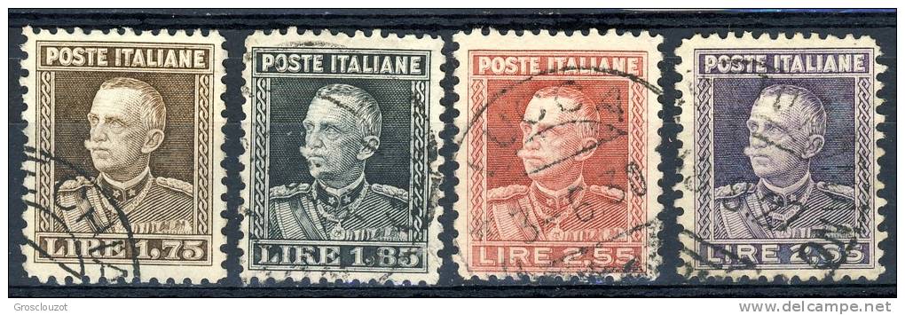 Regno VE3, 1927, SS 45, Effige Del Re, N. 214-217, Usati Cat. € 150 - Usati