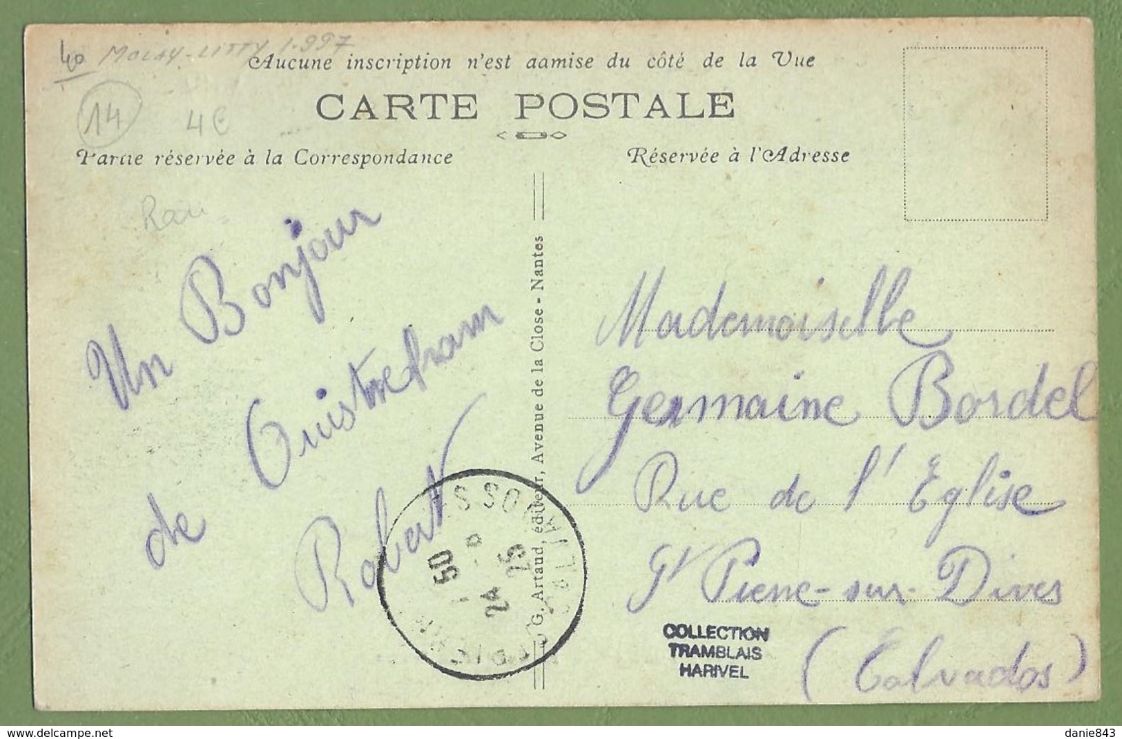 CPA  Peu Courante -  CALVADOS - OUISTRÉHAM -  LA GARE ET LA SORTIE - Animation - Collection Tramblais Harivel - Ouistreham