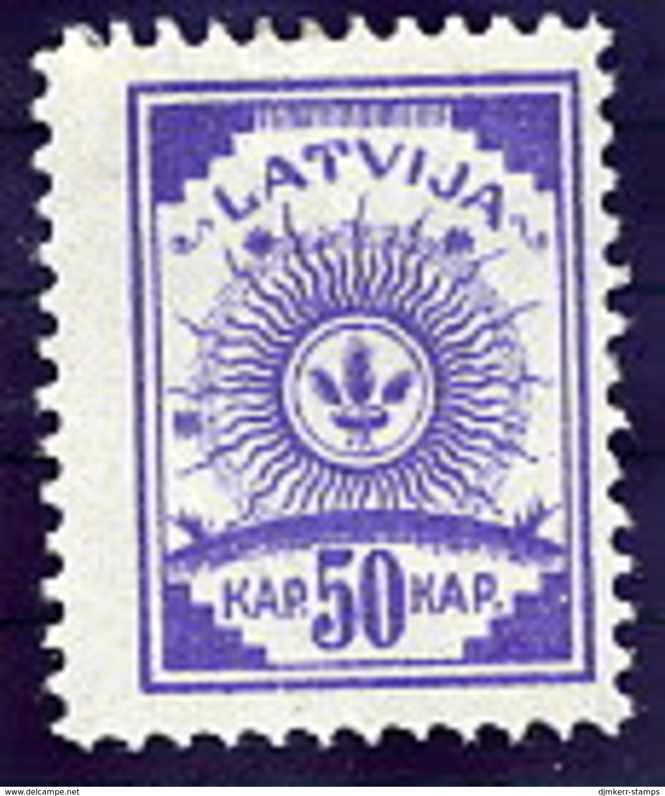 LATVIA 1919 Definitive 50 K.  Without Watermark, LHM / *.  Michel 13A - Lettonie