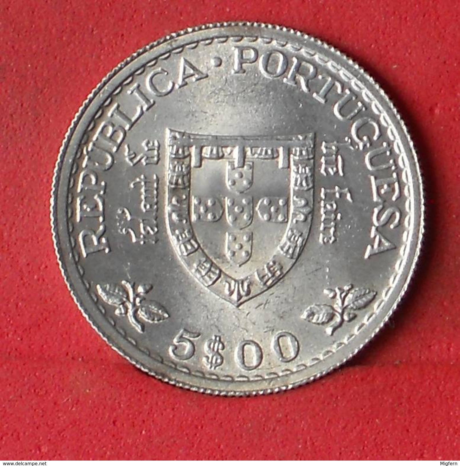 PORTUGAL 5 ESCUDOS 1960 - 7 GRS 0,800 SILVER   KM# 587 - (Nº10152) - Portugal