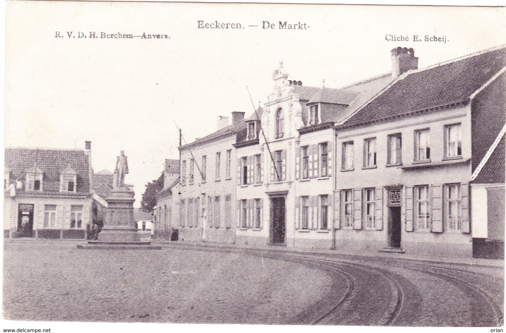 EKEREN EECKEREN Antwerpen 1907 Markt Standbeeld Koning Léopold II Spoorlijn Chemin De Fer Uitg. RVDH Berchem / Scheij - Antwerpen