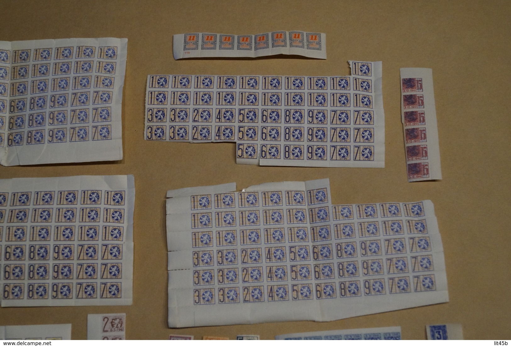 lot important de timbres de ravitaillement,1940-1945,originaux,pour collection