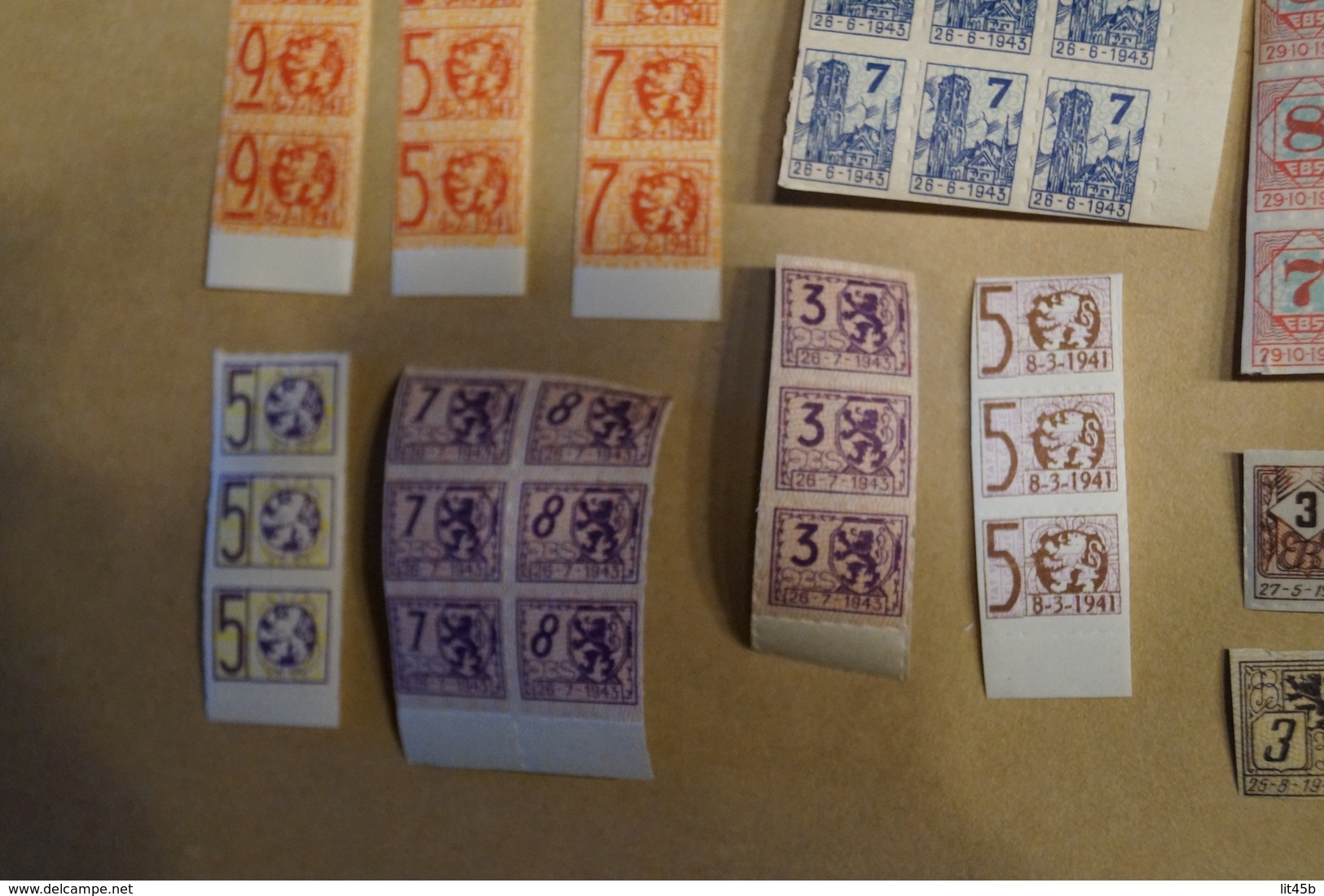 lot important de timbres de ravitaillement,1940-1945,originaux,pour collection