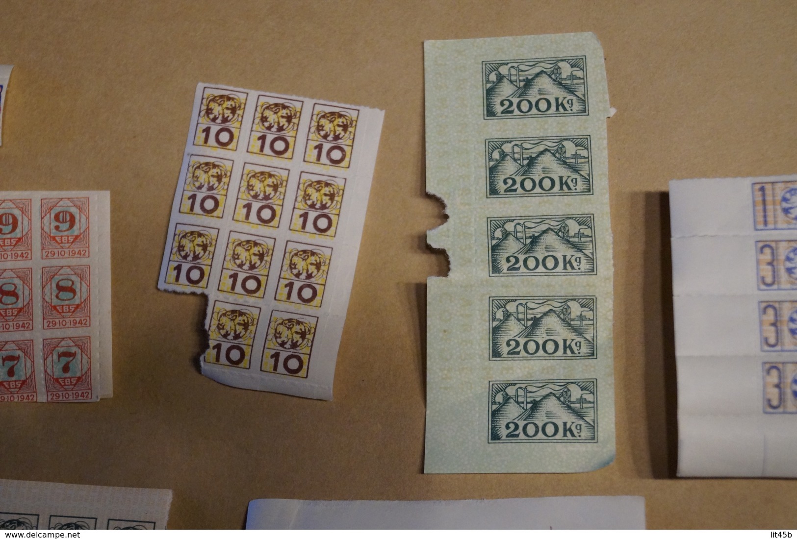lot important de timbres de ravitaillement,1940-1945,originaux,pour collection