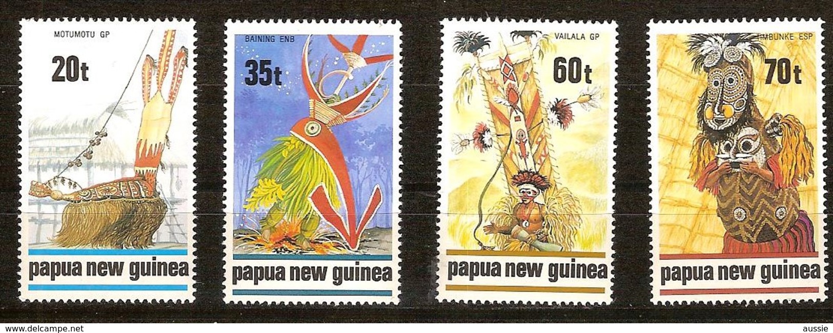 Papouasie Papua New Guinea 1989 Yvert 597-600 *** MNH Cote 7,00 Euro Masques Maskers - Papouasie-Nouvelle-Guinée