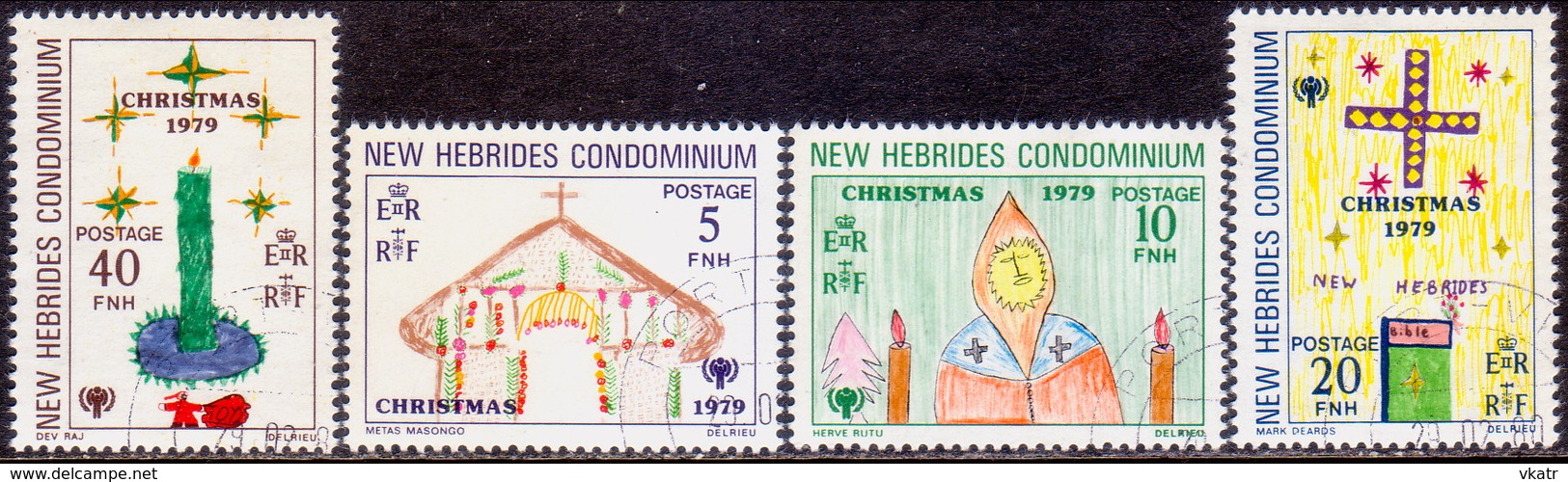 NEW HEBRIDES(English Inscr.) 1979 SG 279-82 Compl.set Used Christms And Year Of The Child - Used Stamps