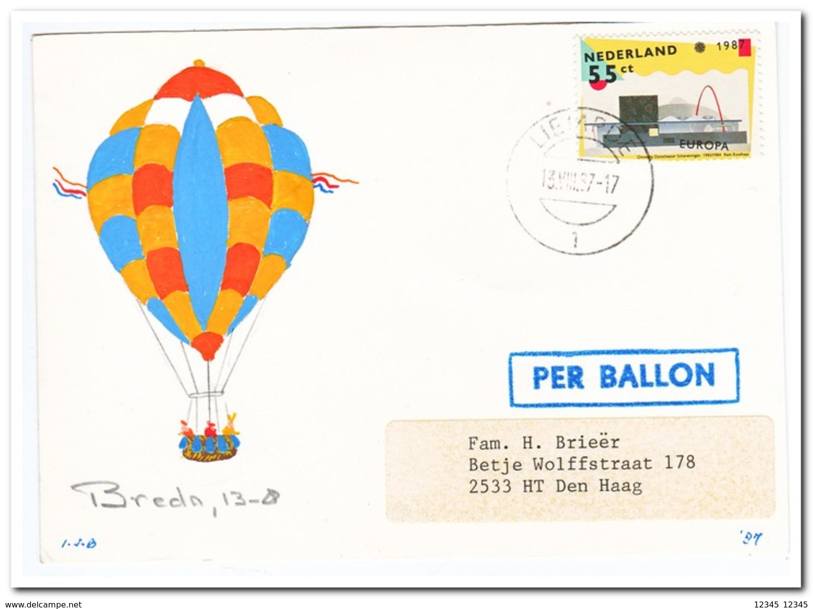 Breda 13-8-1987, Afstempeling Liempde - Luchtballons