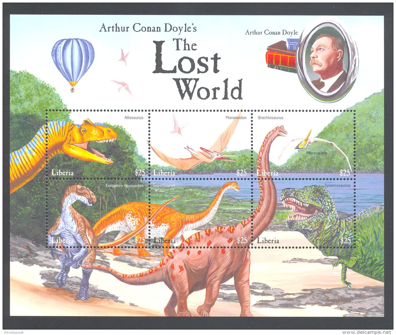 Liberia 2001 Prehistoric Animals In Literature Kleinbogen (2) MNH__(THB-63) - Liberia