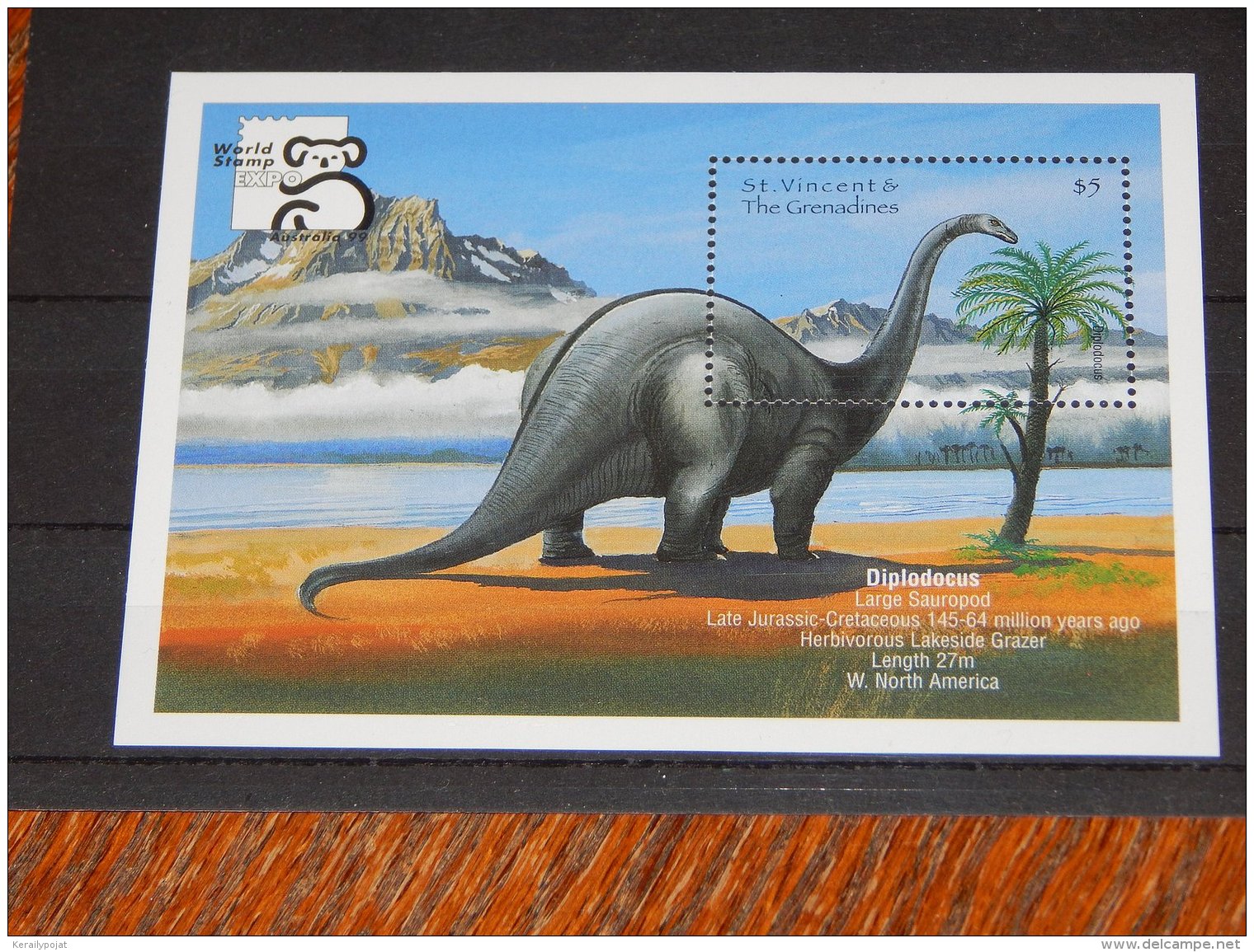 St.Vincent - 1999 Prehistoric Animals Block (1) MNH__(TH-17522) - St.Vincent (1979-...)