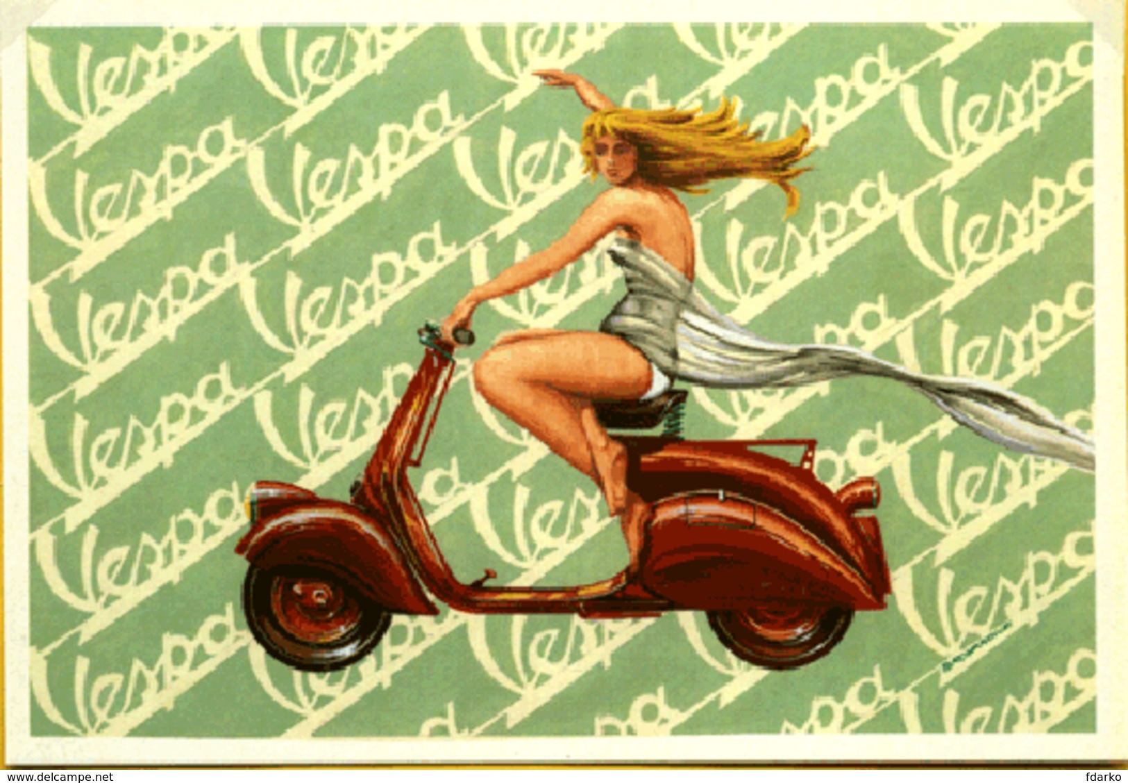 477  1945 - 2001 55° Anniversario Della Vespa Piaggio Scooter  Pin-Up - Moto