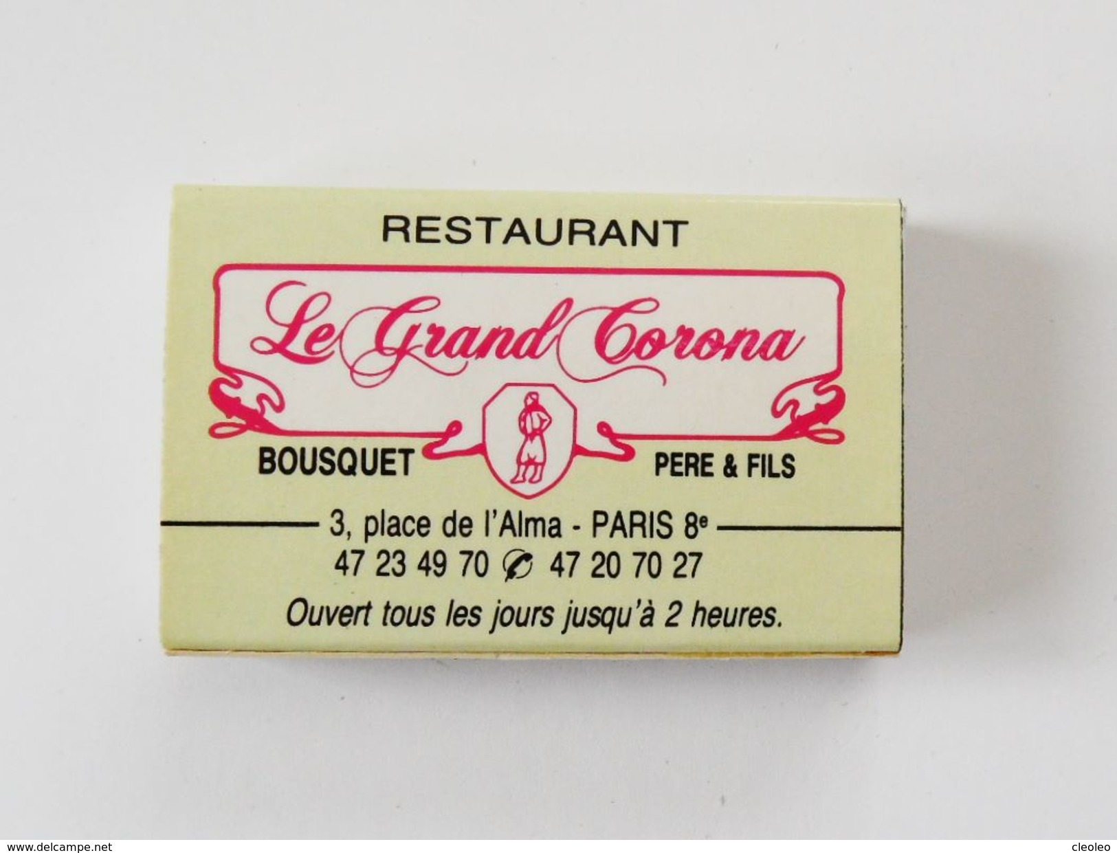 Boite D'allumettes Le Grand Corona Restaurant Paris - Luciferdozen