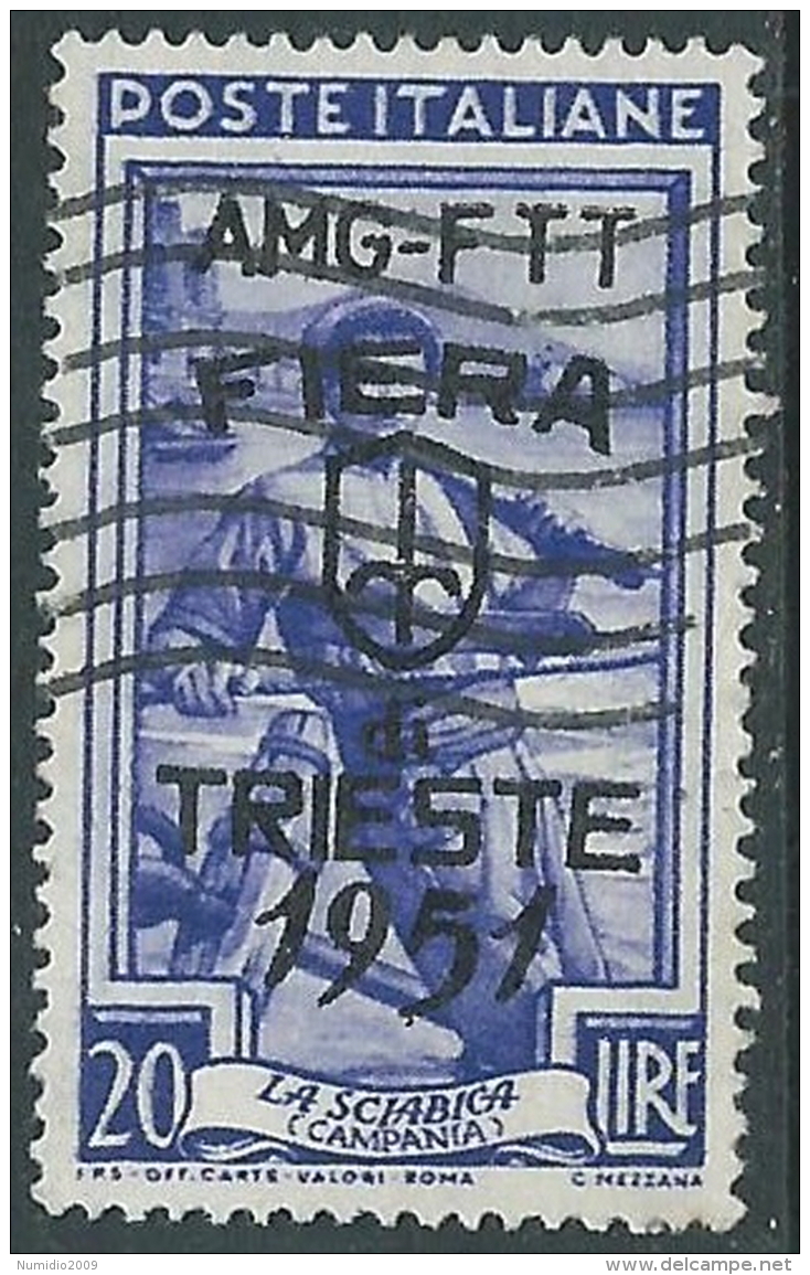 1951 TRIESTE A USATO FIERA DI TRIESTE 20 LIRE - L3 - Usati