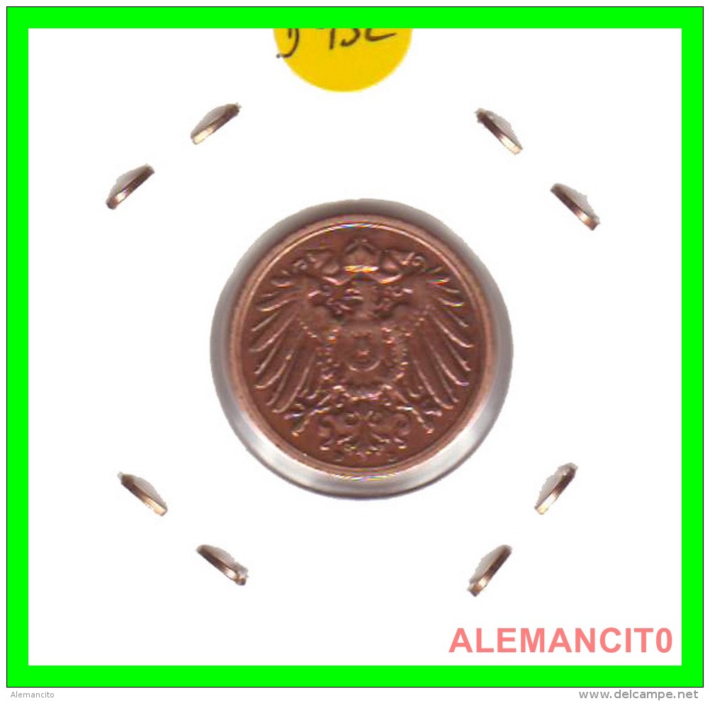 GERMANY -  IMPERIO - DEUTSCHES REICH - 2 Pfn. AÑO 1904-D -  Copper, 20 Mm. - 2 Pfennig