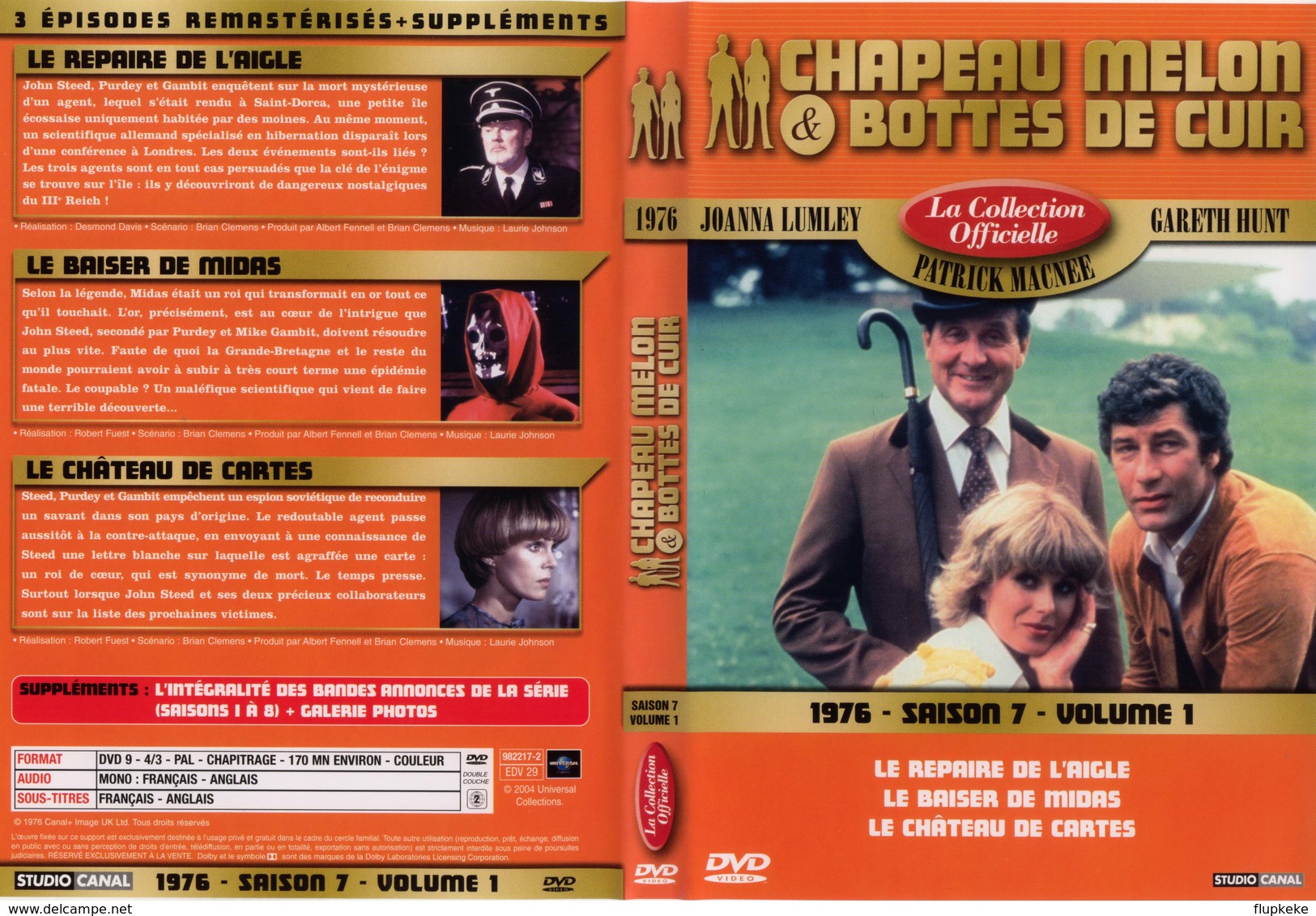 Dvd Zone 2 Chapeau Melon Et Bottes De Cuir 1976 Saison 7 Vol 1 Vf+Vostfr - Serie E Programmi TV