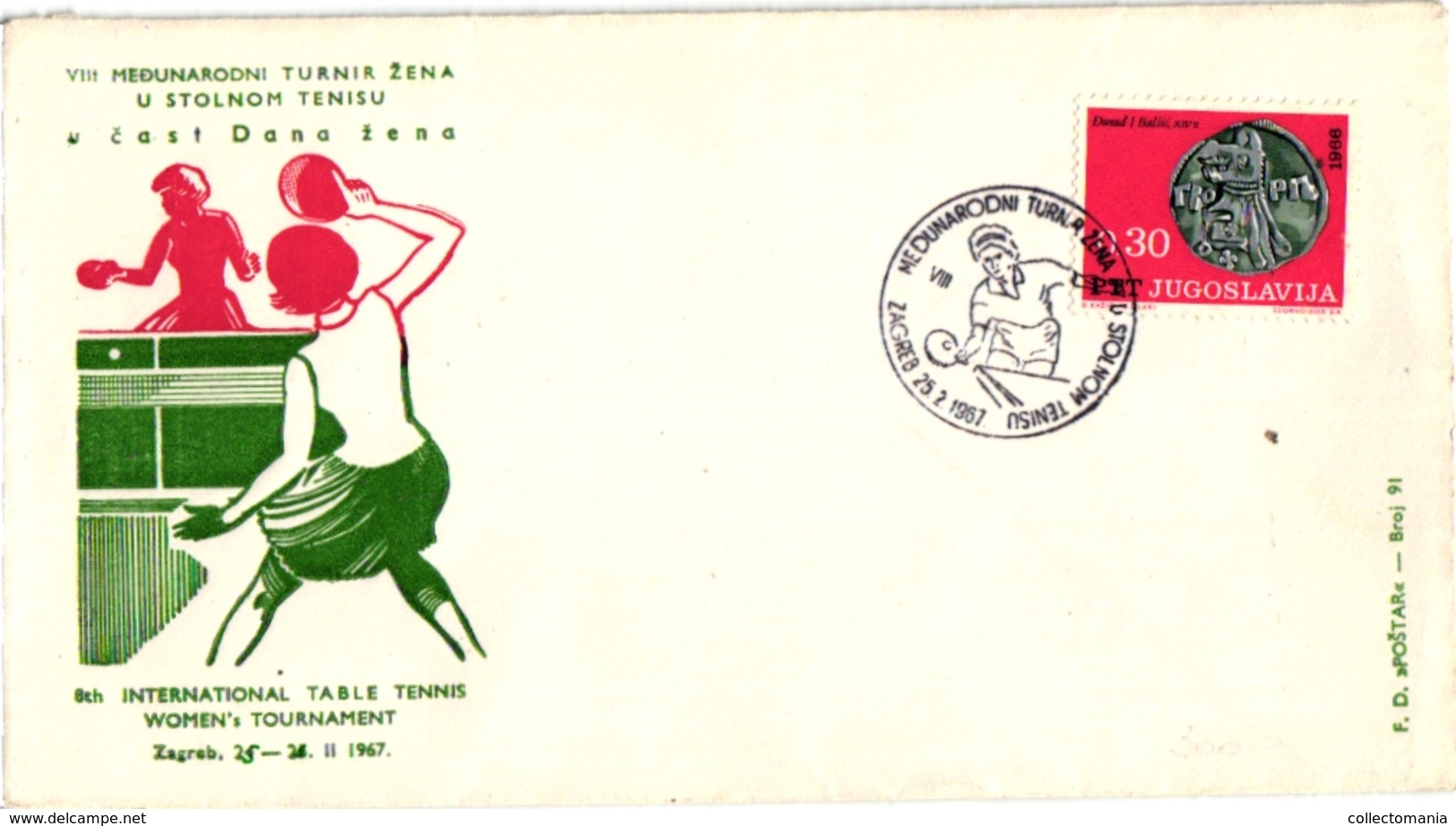 1Buvard Blotter 1 Match Box Label Ping-Pong¨Tennis De Table Table Tennis Tischtennis Tafel Tennis 1 First Day Cover 1967 - Tennis De Table