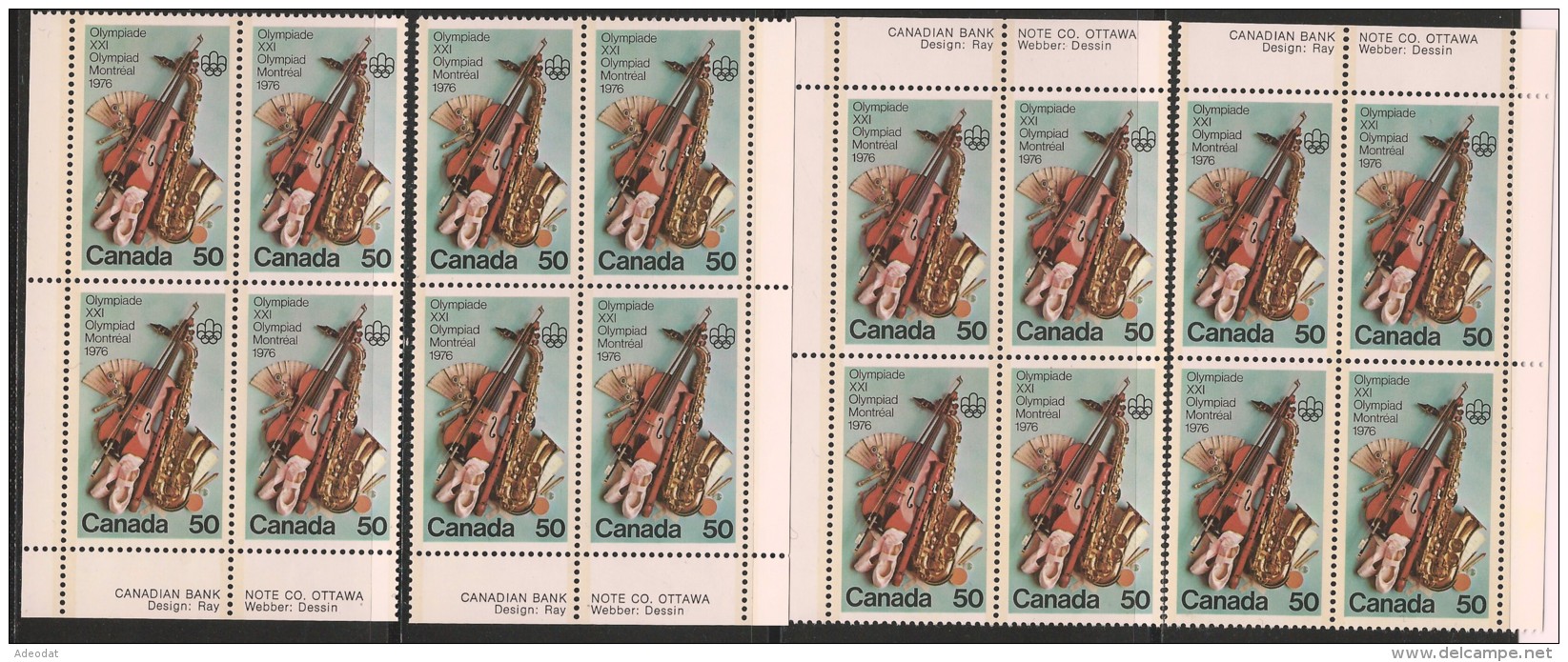 CANADA 1976 SCOTT 686** CORNER BLOCKS SET - Unused Stamps