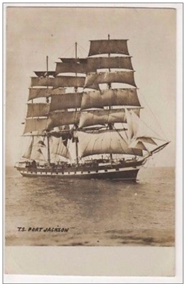 Training Ship Port Jackson Real Photo Postcard, B653 - Voiliers