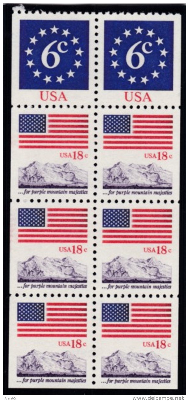 Sc#1893a, Flag And Anthem Regular Issue Booklet Pane Of 8, 1981 Stamps - Unused Stamps