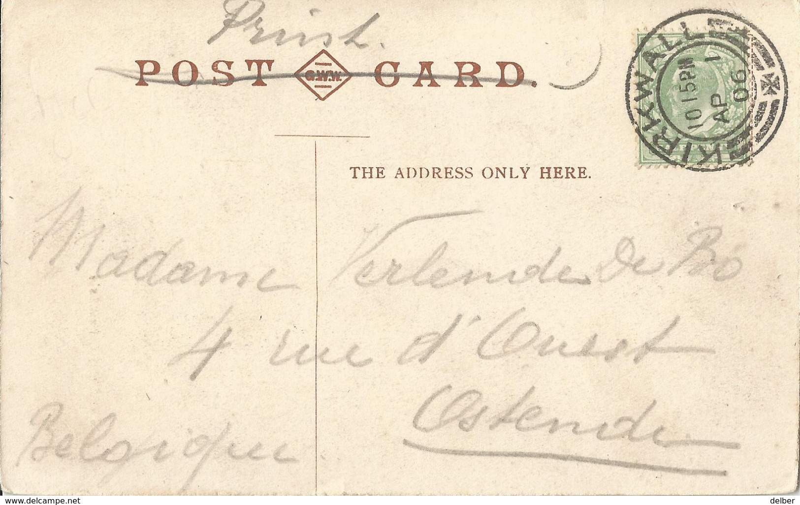 _5pk-210: N° 106a: KIRKWALL AP 1 06  / The Sheriff, Fair Isle > Ostende - Print Ipc POST CARD - Usati