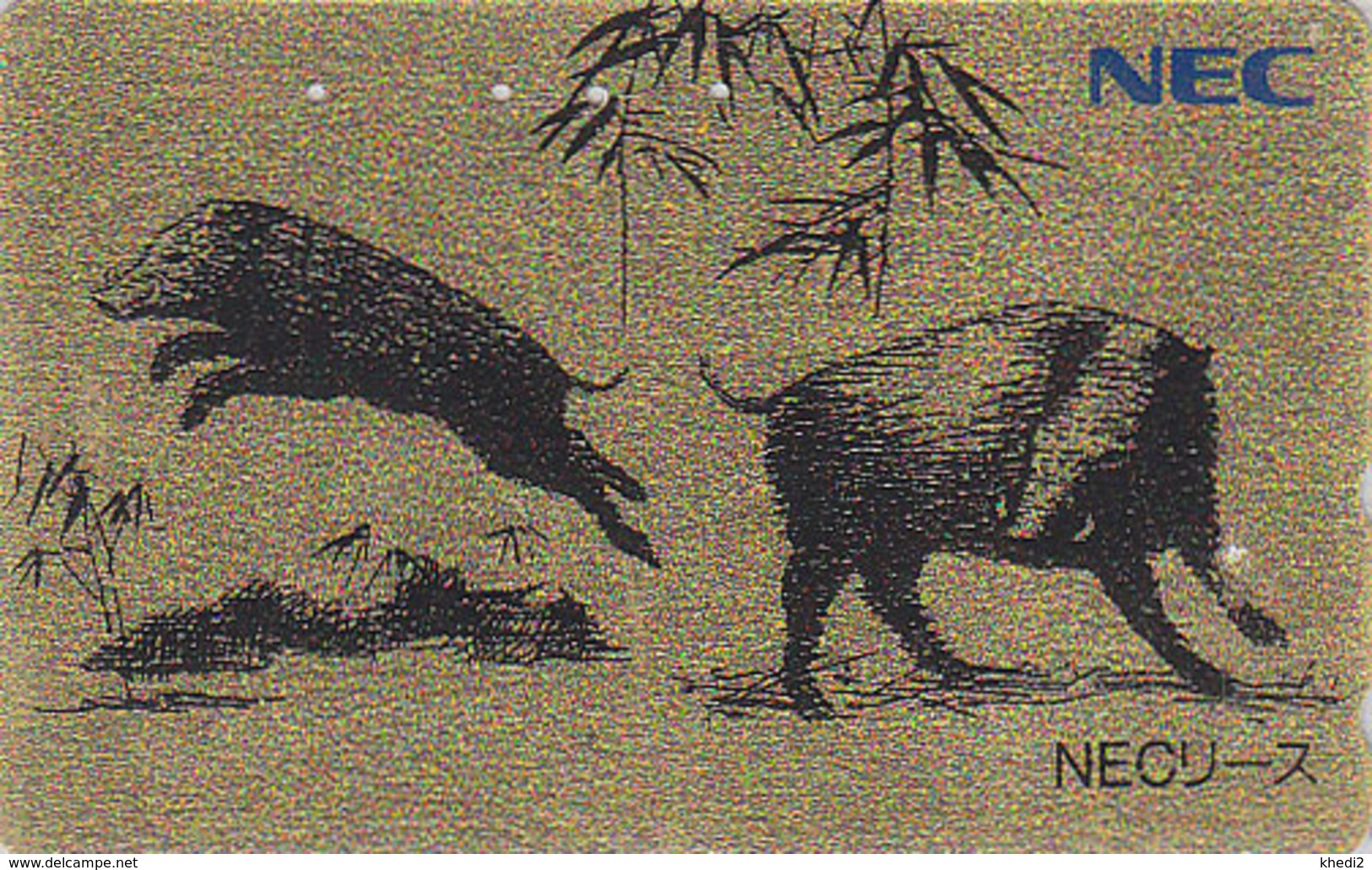 Télécarte DOREE Japon / 110-011 - ZODIAQUE - ANIMAL - SANGLIER - BOAR GOLD Horoscope Japan Phonecard - 1003 - Zodiaque