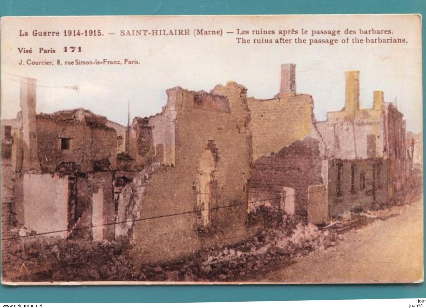 C5 LA GUERRE 1914 1915 SAINT HILAIRE LES RUINES - War 1914-18