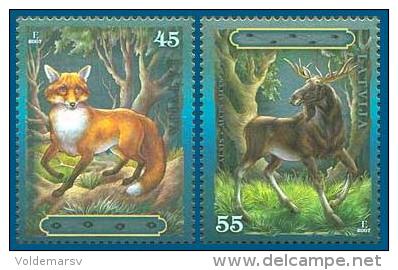 Latvia 2007 Mih. 714/15 Fauna Of Latvia. Fox & Elk MNH ** - Latvia