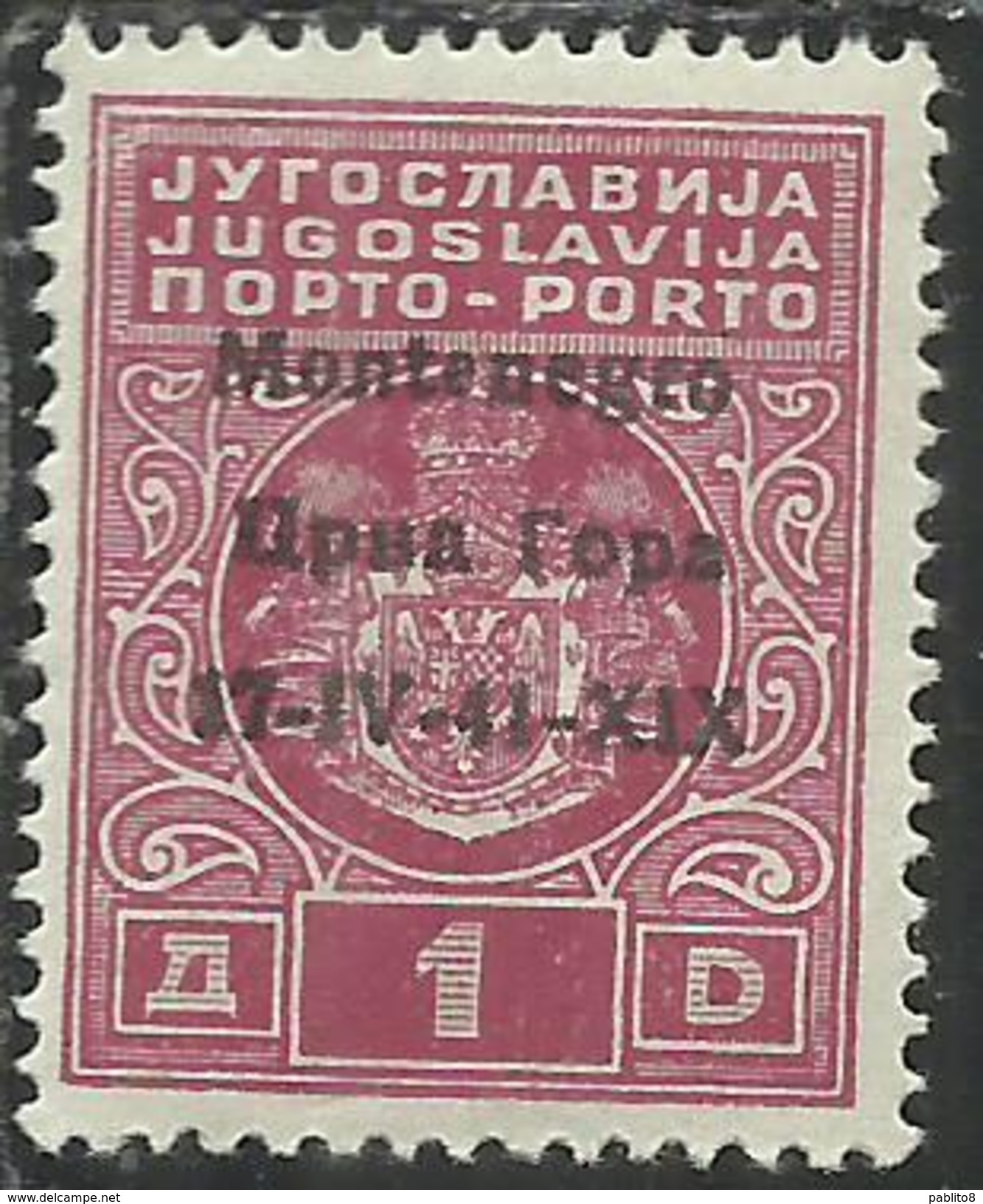 MONTENEGRO 1941 SEGNATASSE TASSE POSTAGE DUE TAXE 1 D MNH - Montenegro