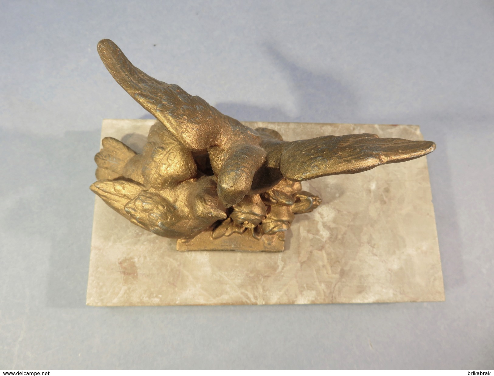 *STATUE OISEAUX DORES - Sculpture Statuette Régule Oiseau - Autres & Non Classés