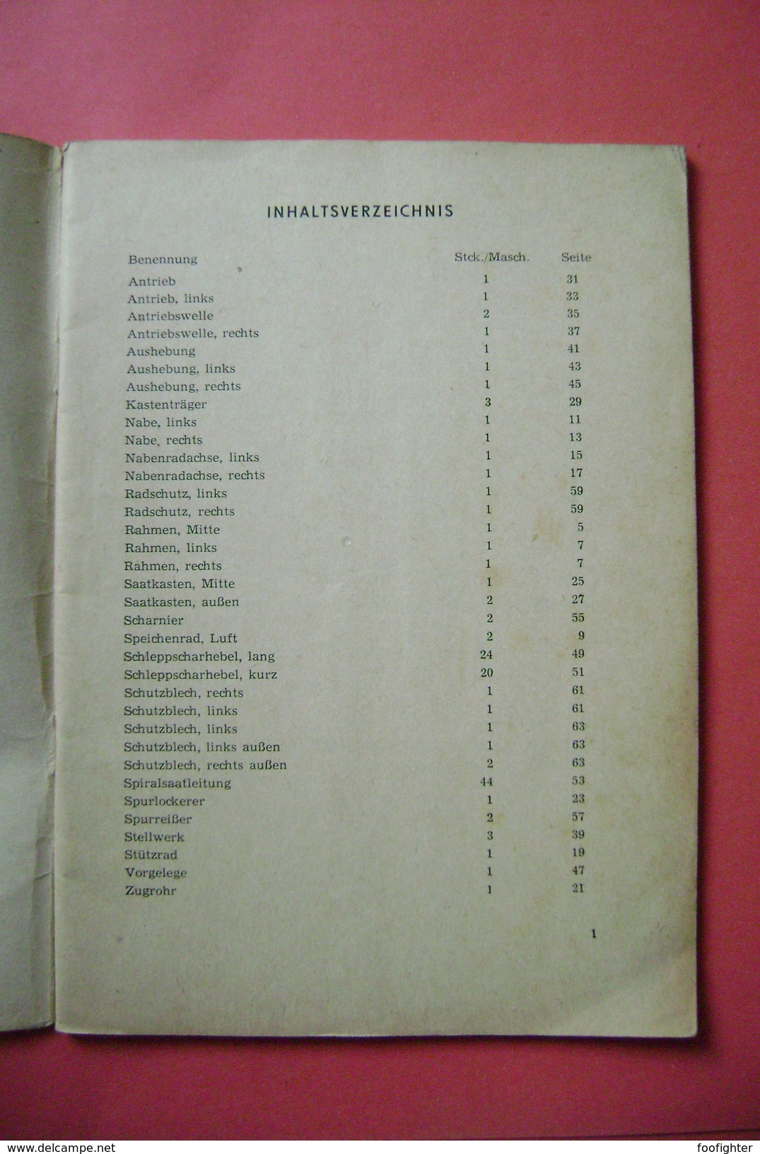 Ersatzteil-Liste Zur Original SAXONIA Aufsattel-Drillmaschine Typ A 591-5,00 - Bernburg/ Saale DDR 1966 - Cataloghi