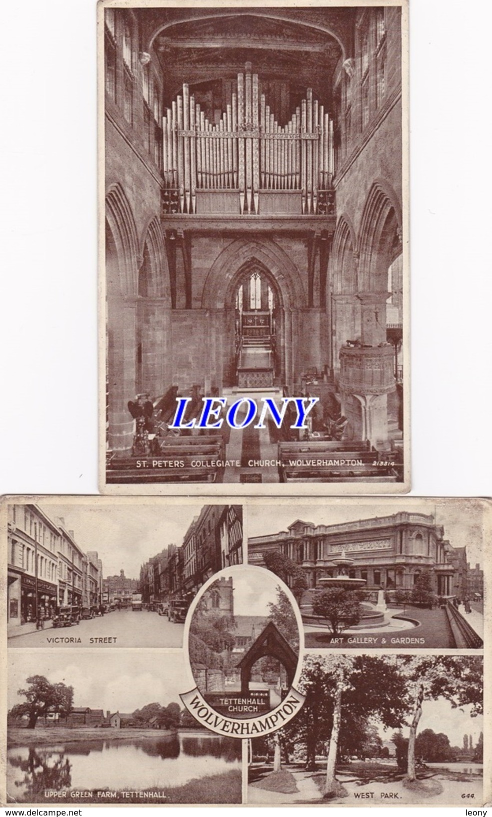 2 CPSM 9X14  D' ANGLETERRE - ST PETERS COLLEGIALE CHURCH WOLVERHAMPTON - ORGUES - VUES DIVERSES - Wolverhampton