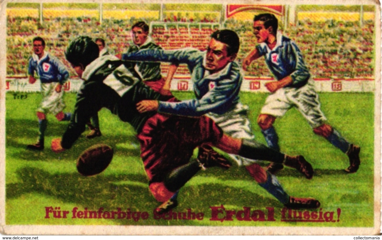 1 Folder   RUGBY   Pub Ballons L'IDEAL Rugby-Balls 2 Trade Cards Chromo Erdal 1 Match Box Label Boite Allumettes - Rugby
