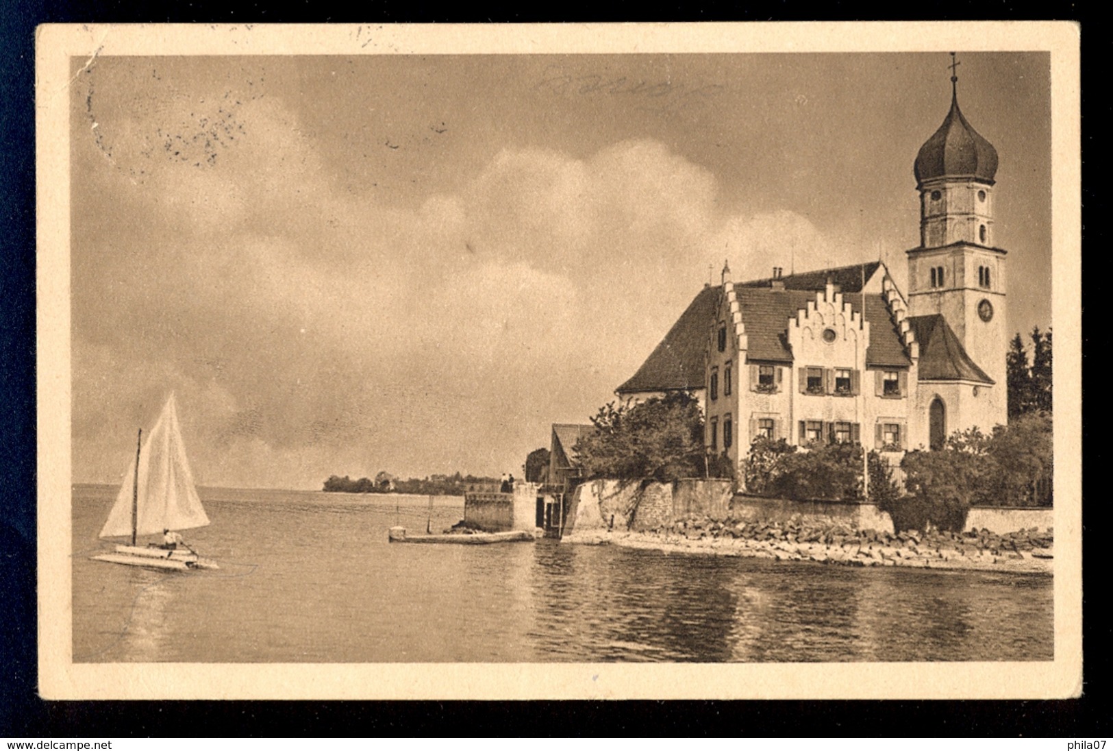 Wasserburg Am Bodensee Kirche U. Pfarrhaus / Postcard Circulated, 2 Scans - Wasserburg (Bodensee)