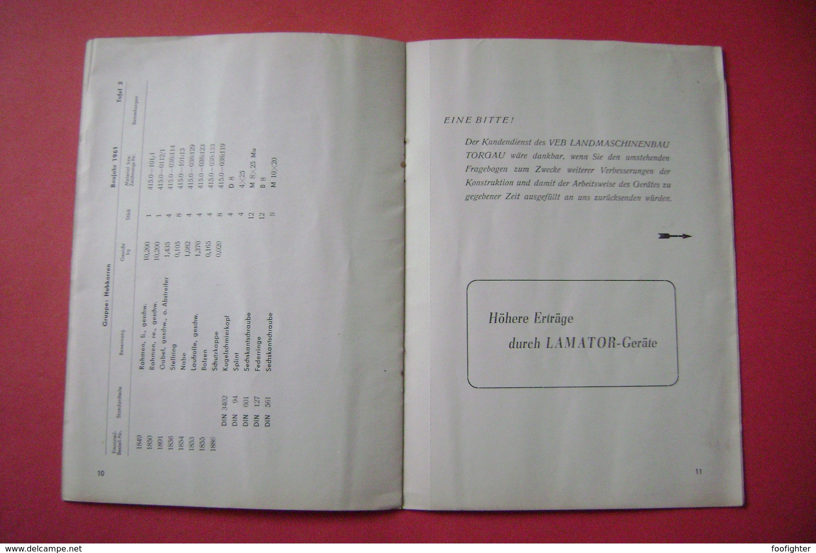 Ersatzteiliste Für Das MAISHACKGERÄT P 153/1 Zum Geräteträger RS 09 - VEB Landmaschinenbau Torgau DDR 1961 - Kataloge