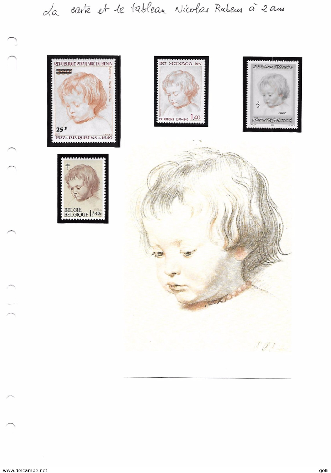 La Carte Et Le Tableau - Rubens - Nicolas Rubens à 2 Ans - Rubens