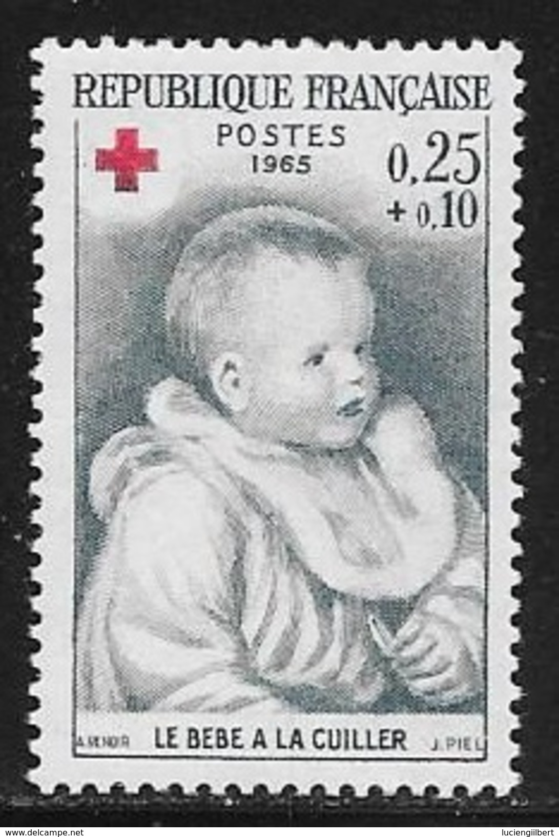 N° 1466  FRANCE - NEUF  -  CROIX ROUGE BEBE A LA CUILLERE -  1965 - Neufs