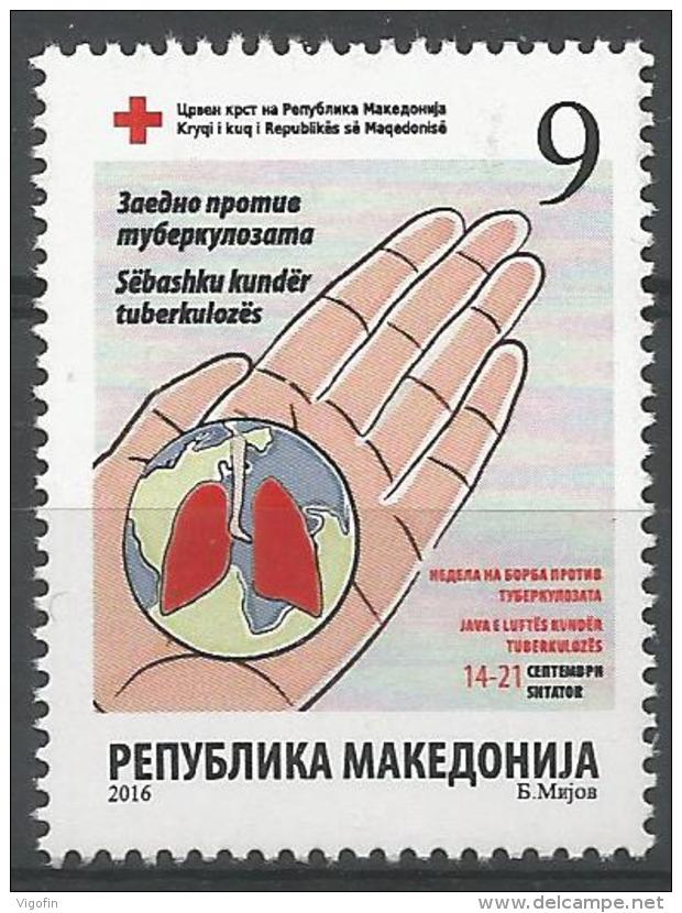 MK 2016-ZZ173 RED CROSS TBC, MACEDONIA, 1 X 1v, MNH - Nordmazedonien