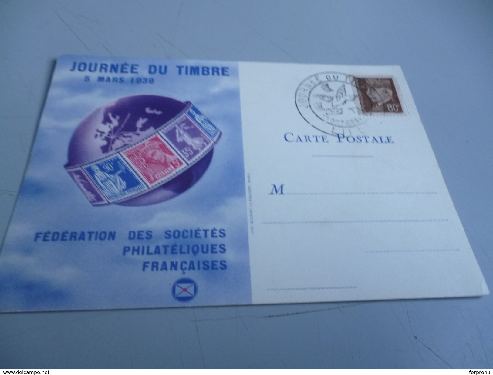 9 CARTES JOURNEE DU TIMBRE 1942  //  1943  //  1944  DIVERS VILLES - Journée Du Timbre