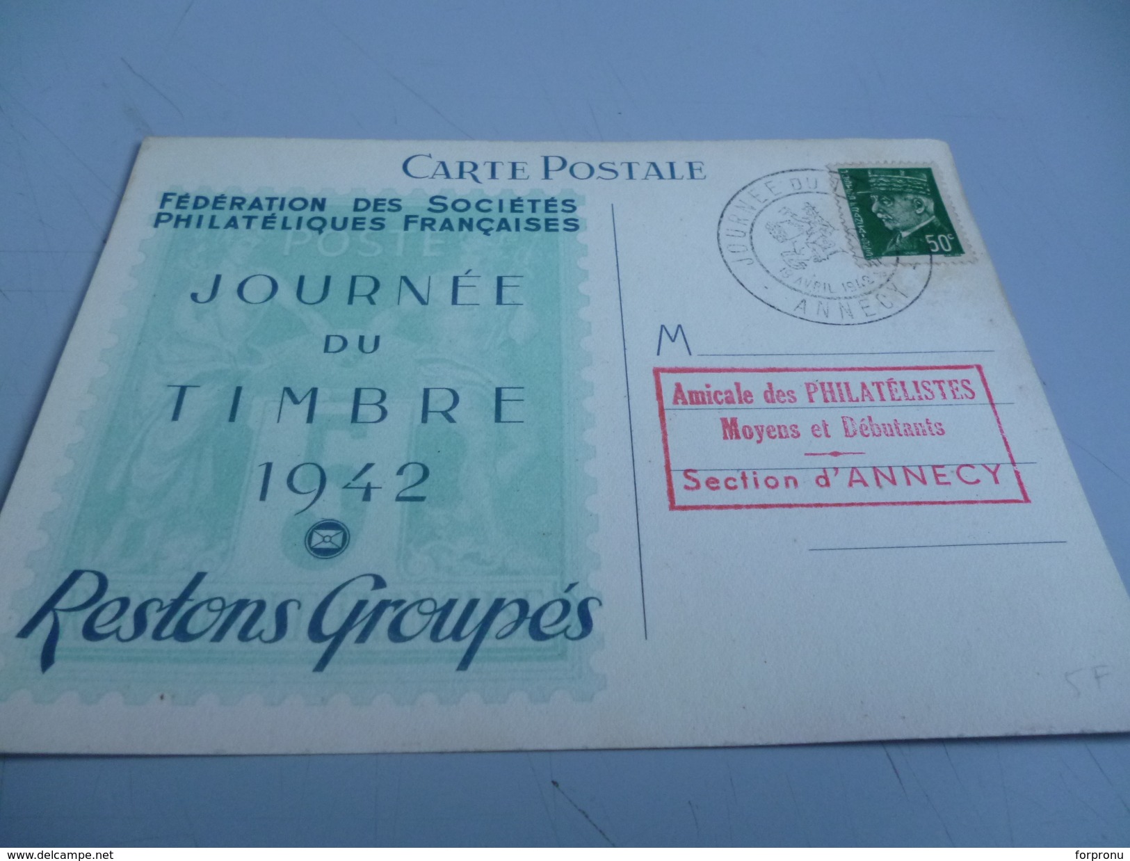 9 CARTES JOURNEE DU TIMBRE 1942  //  1943  //  1944  DIVERS VILLES