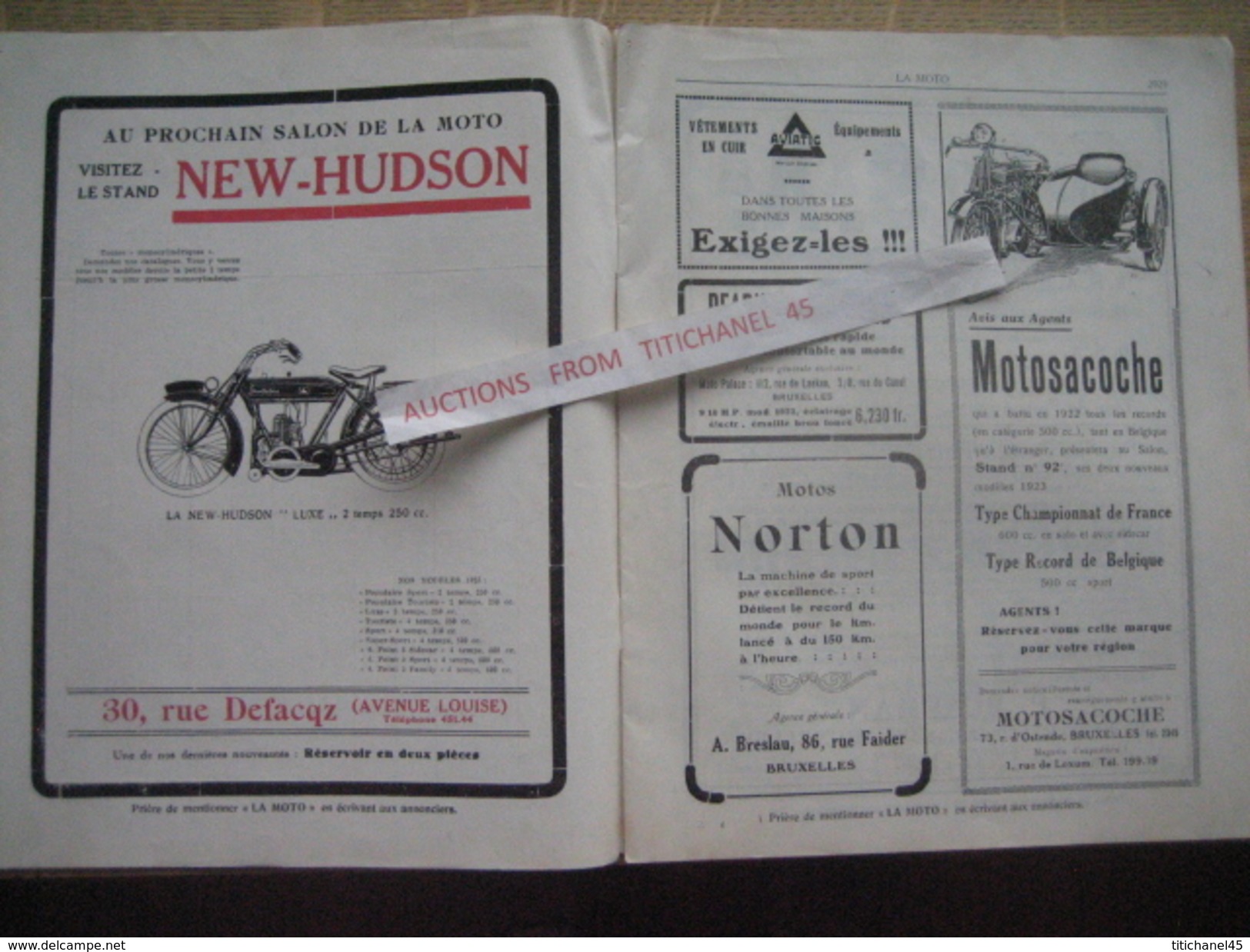 LA MOTO -Rare Revue De La Motocyclette  Janvier 1923 N°86 - GILLET - F.N. - RUSH - ACE - BEATTY Et CLAXTON - NEW HUDSON - Motor Bikes