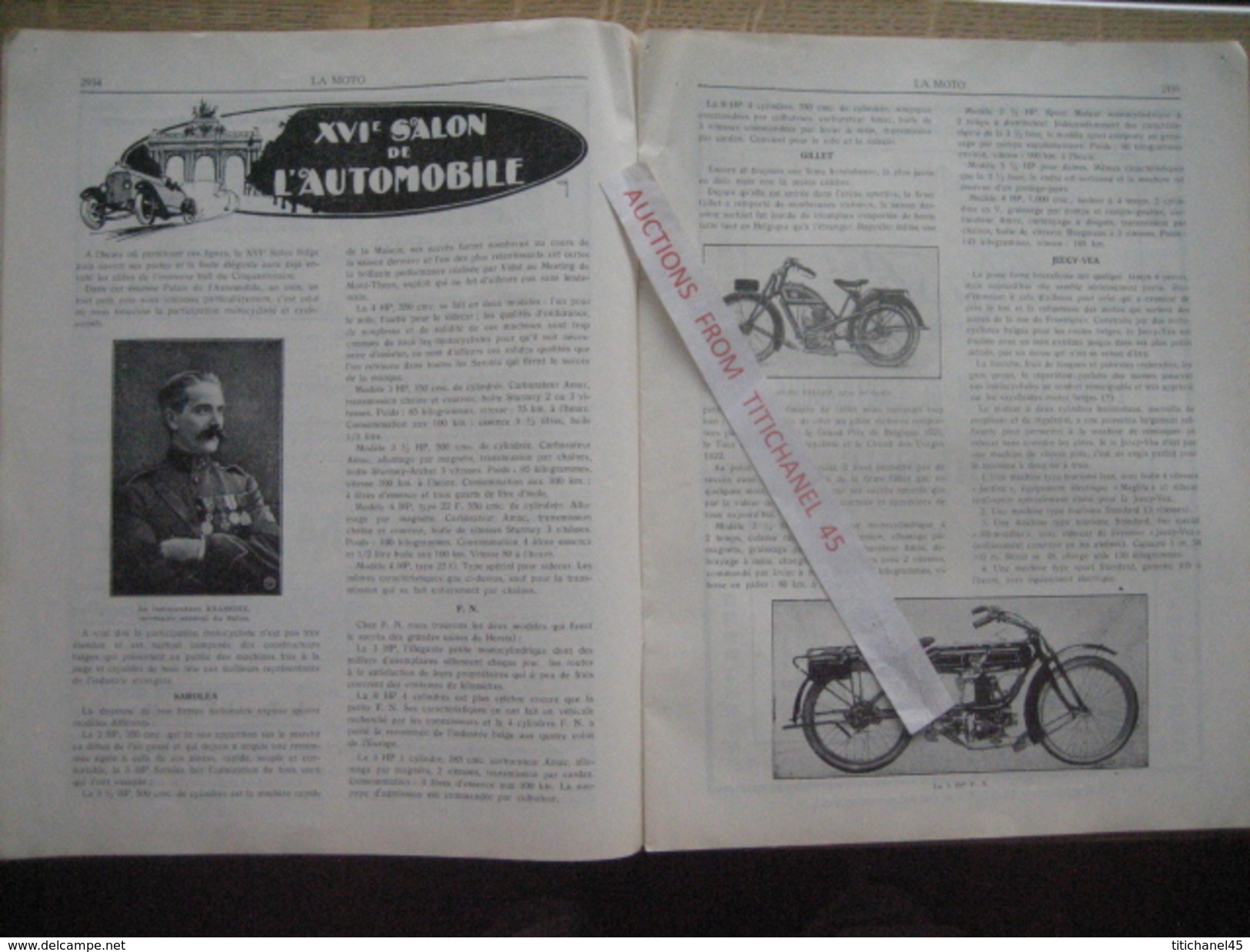 LA MOTO -Rare Revue De La Motocyclette  Janvier 1923 N°86 - GILLET - F.N. - RUSH - ACE - BEATTY Et CLAXTON - NEW HUDSON - Motor Bikes