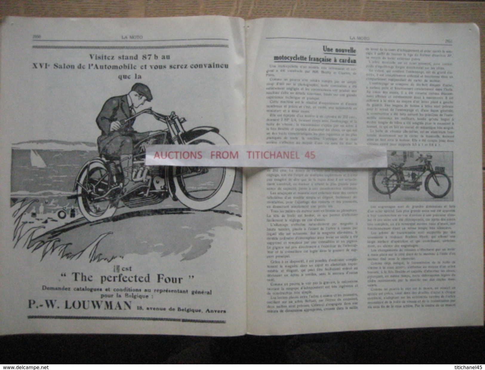 LA MOTO -Rare revue de la motocyclette  janvier 1923 n°86 - GILLET - F.N. - RUSH - ACE - BEATTY et CLAXTON - NEW HUDSON