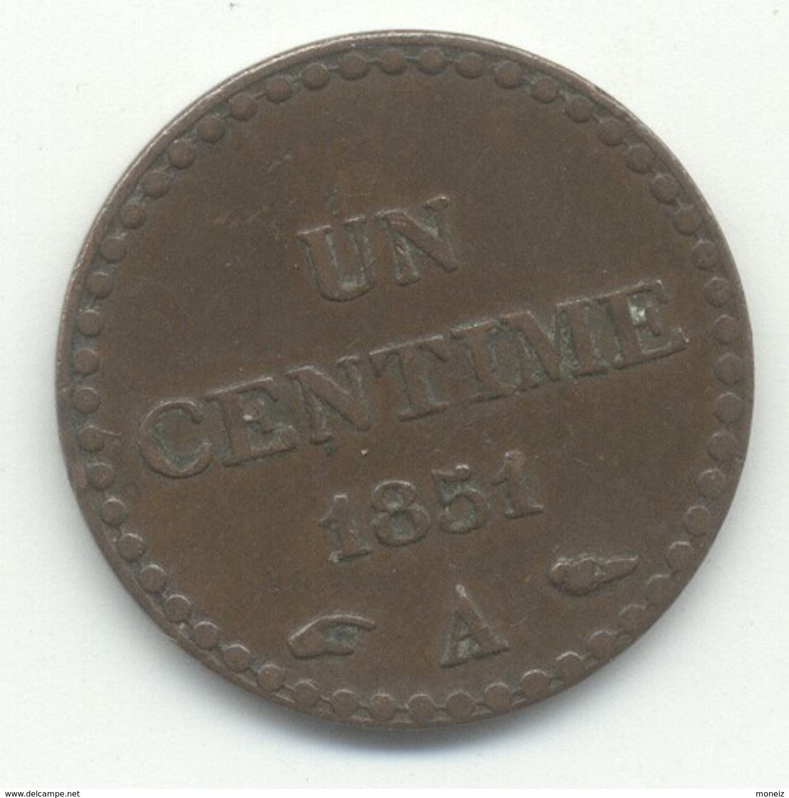1 CENTIME 1851 AVEC ACCENT SUR LE  - E-  DE LA REPUBLIQUE TTB - 1 Centime