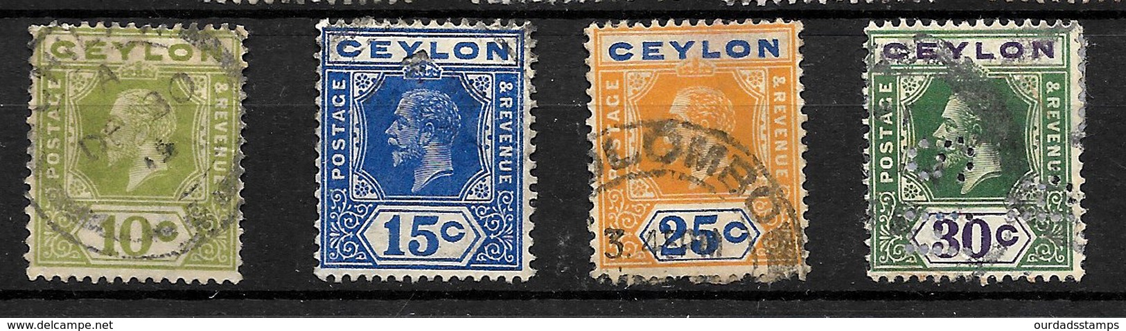 Ceylon, 1912 KGV Definitives Selection To 30c, Good Used (4994) - Ceylon (...-1947)