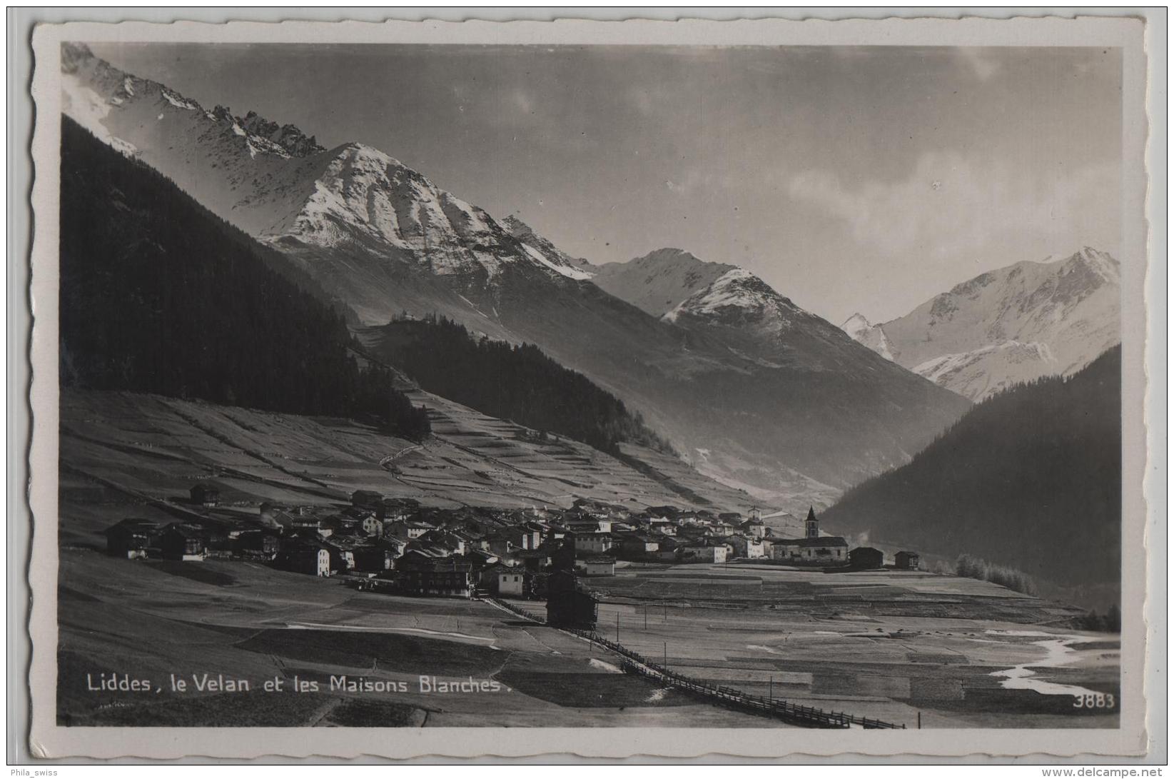 Liddes, Le Velan Et Les Maisons Blanches - Photo: Perrochet-Matile No. 3883 - Autres & Non Classés