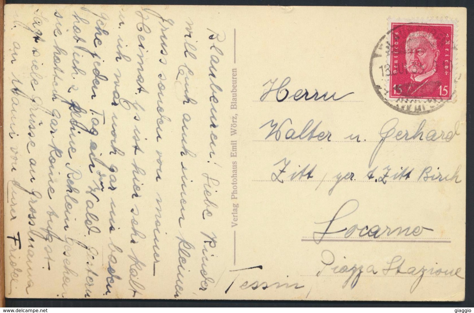 °°° 1885 - GERMANY - BLAUBEUREN - BLAUTOPF - 1933 With Stamps °°° - Blaubeuren