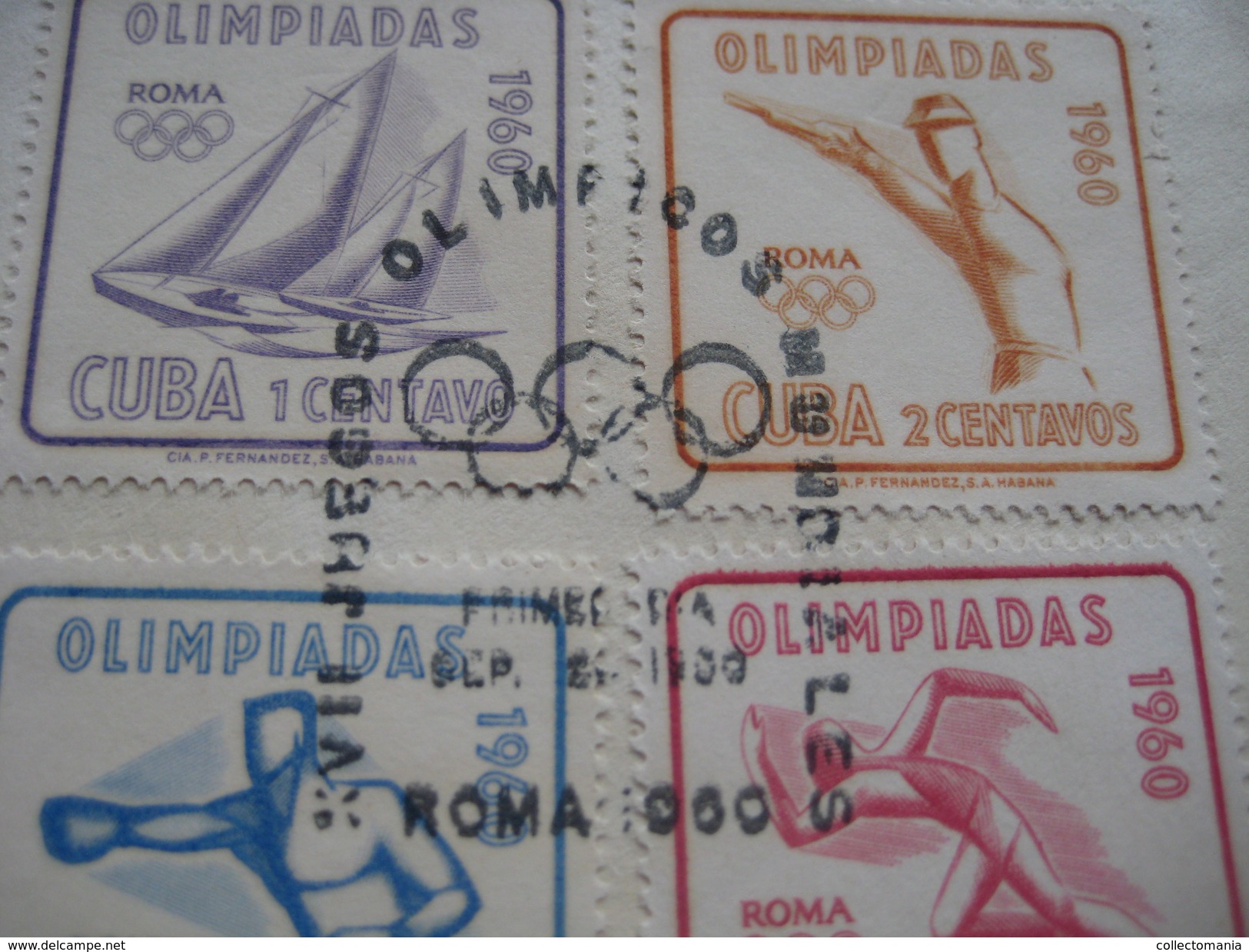 15 first day covers olympic games  - collection envelopes jeux olympique - PREMIERE jour  1956 1960 1964 1968  1972 1976